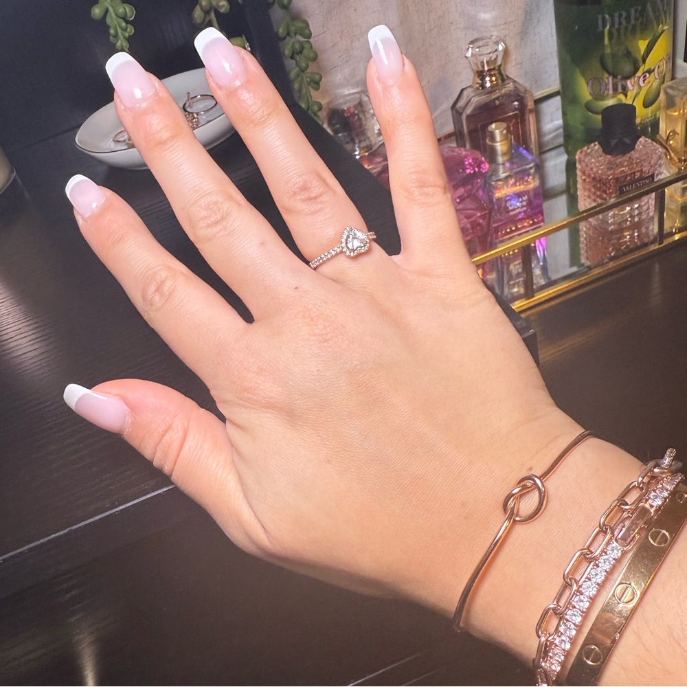 Pandora Rose Gold Heart Ring with Clear Stone - Picture 4 of 8